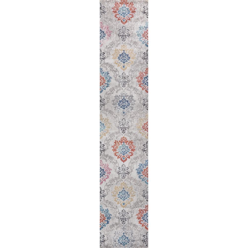 Dynamic Rugs 6198-199 Soma 2.2 Ft. X 11 Ft. Finished Runner Rug in Ivory/Grey/Multi 